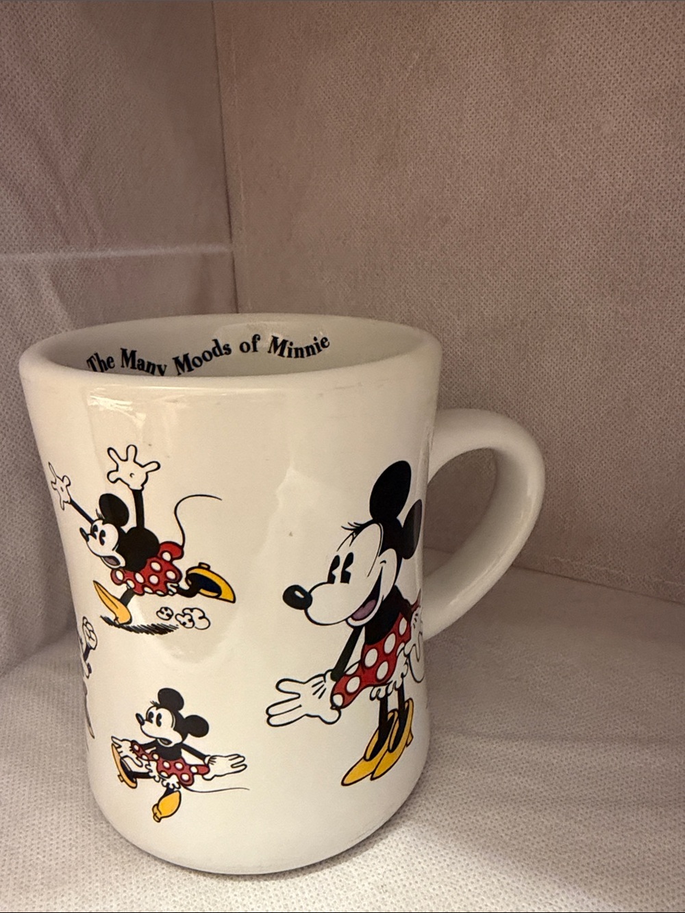 Disney Minnie Mouse Ceramic Mug in White with Red and Yellow Accents - Picture 5 of 8